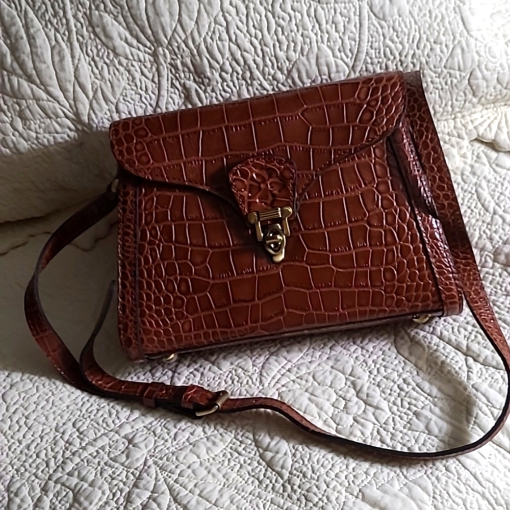 Patricia Nash croco embossed leather...very lightly used